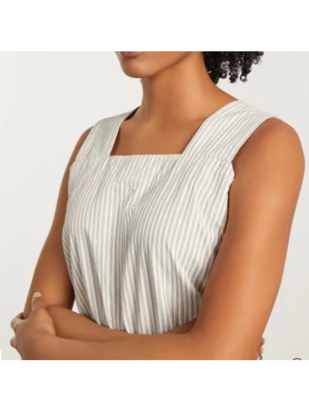 Everlane Fatigue Apron Jumpsuit Size 4 Cream / Grey